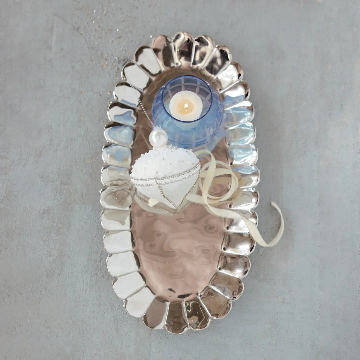 Metal Scalloped Tray