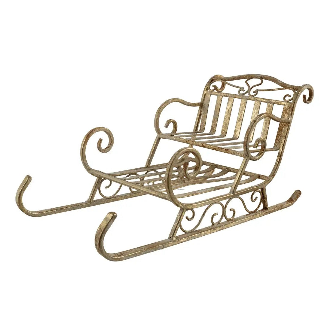 Distressed Metal Sleigh