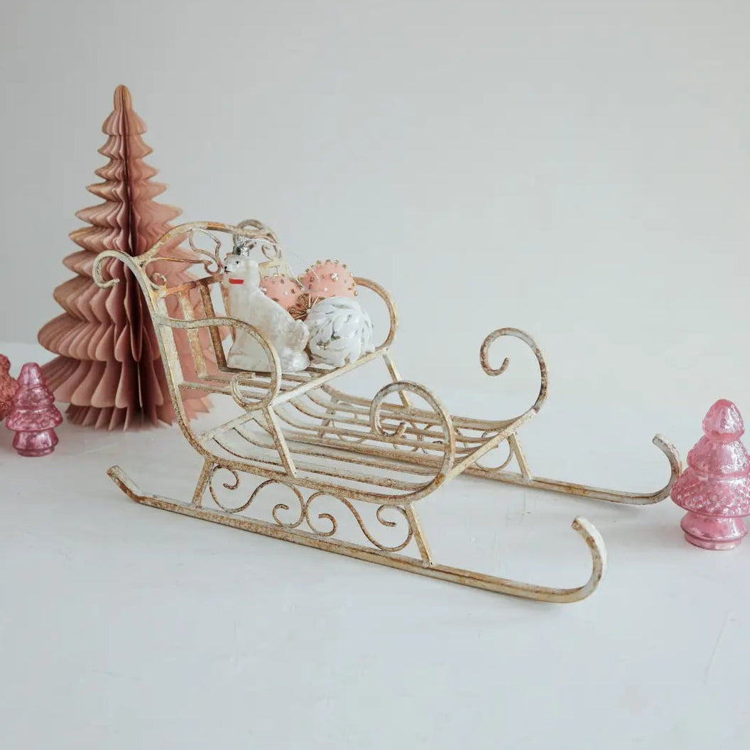 Distressed Metal Sleigh