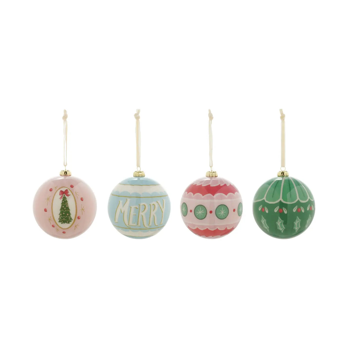 Holiday Image Decoupage Ball Ornament Set