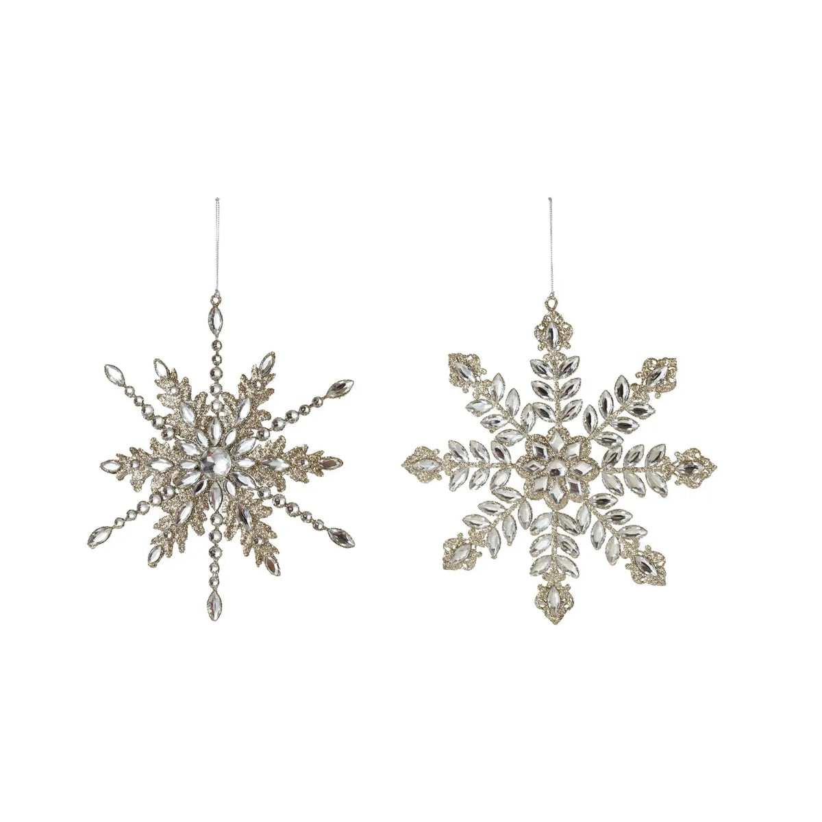 Metal Jeweled Snowflake Ornament