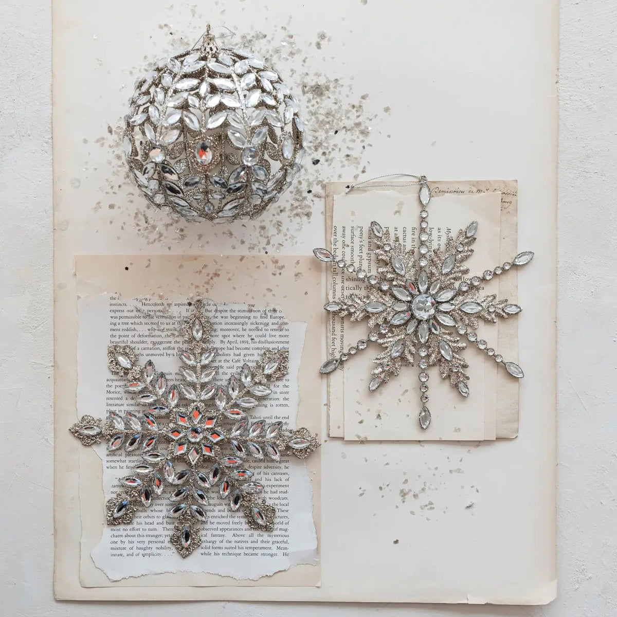 Metal Jeweled Snowflake Ornament