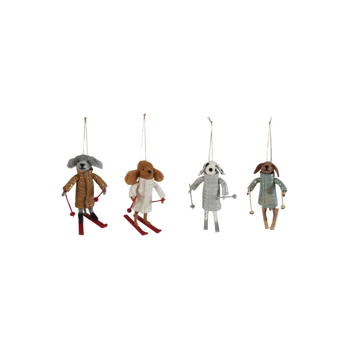 Wool Felt Ski Lodge Dog Ornament