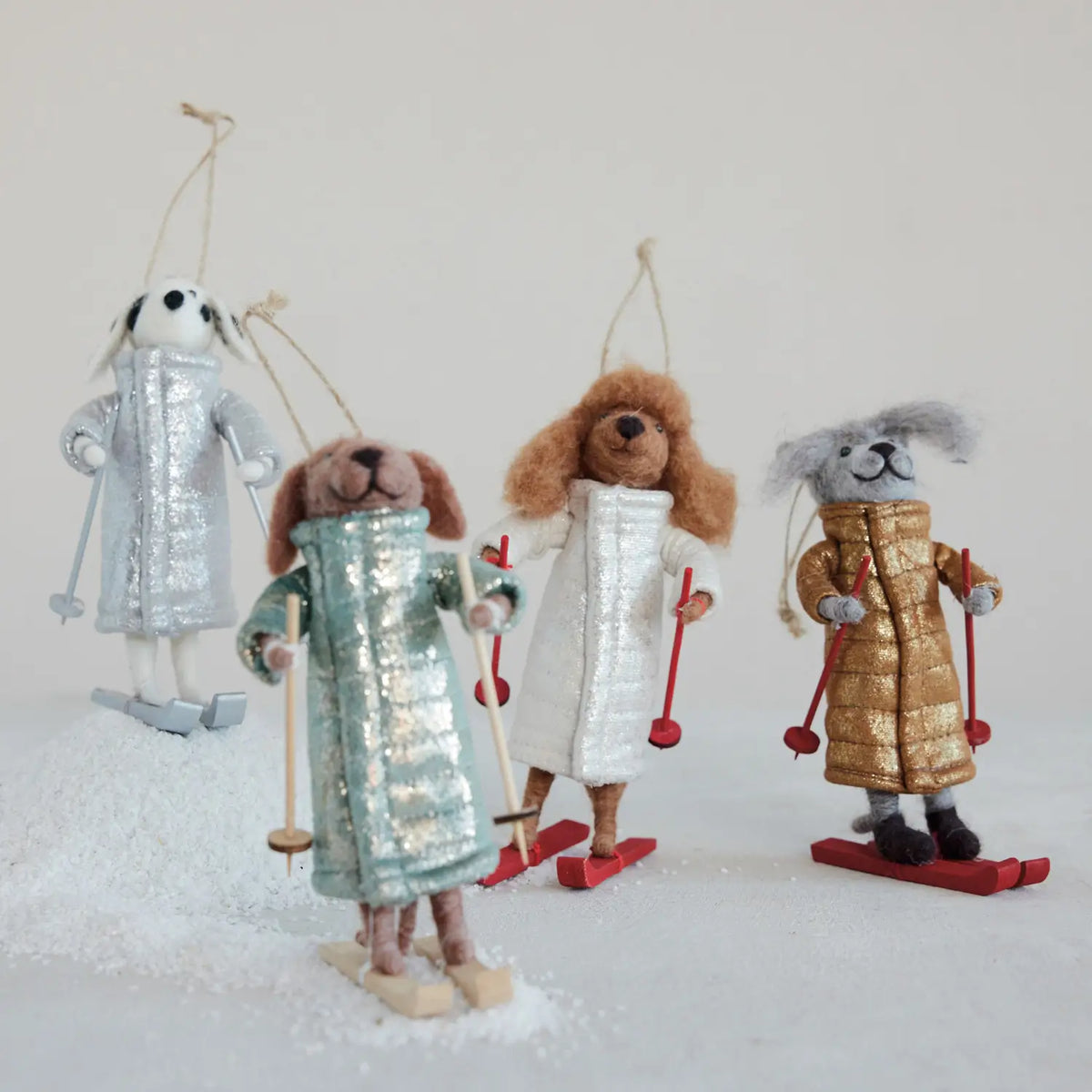 Wool Felt Ski Lodge Dog Ornament