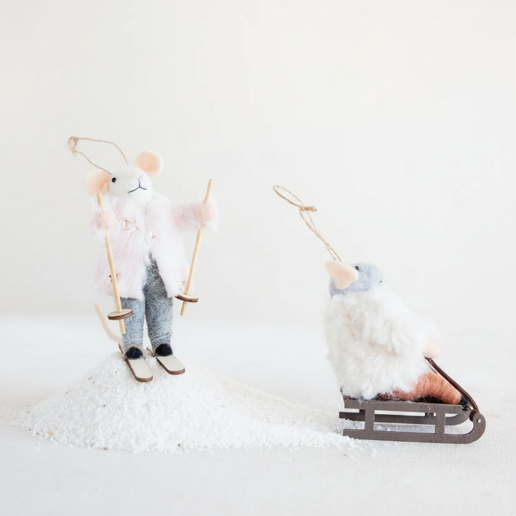 Wool Felt Alpine Mouse Ornament