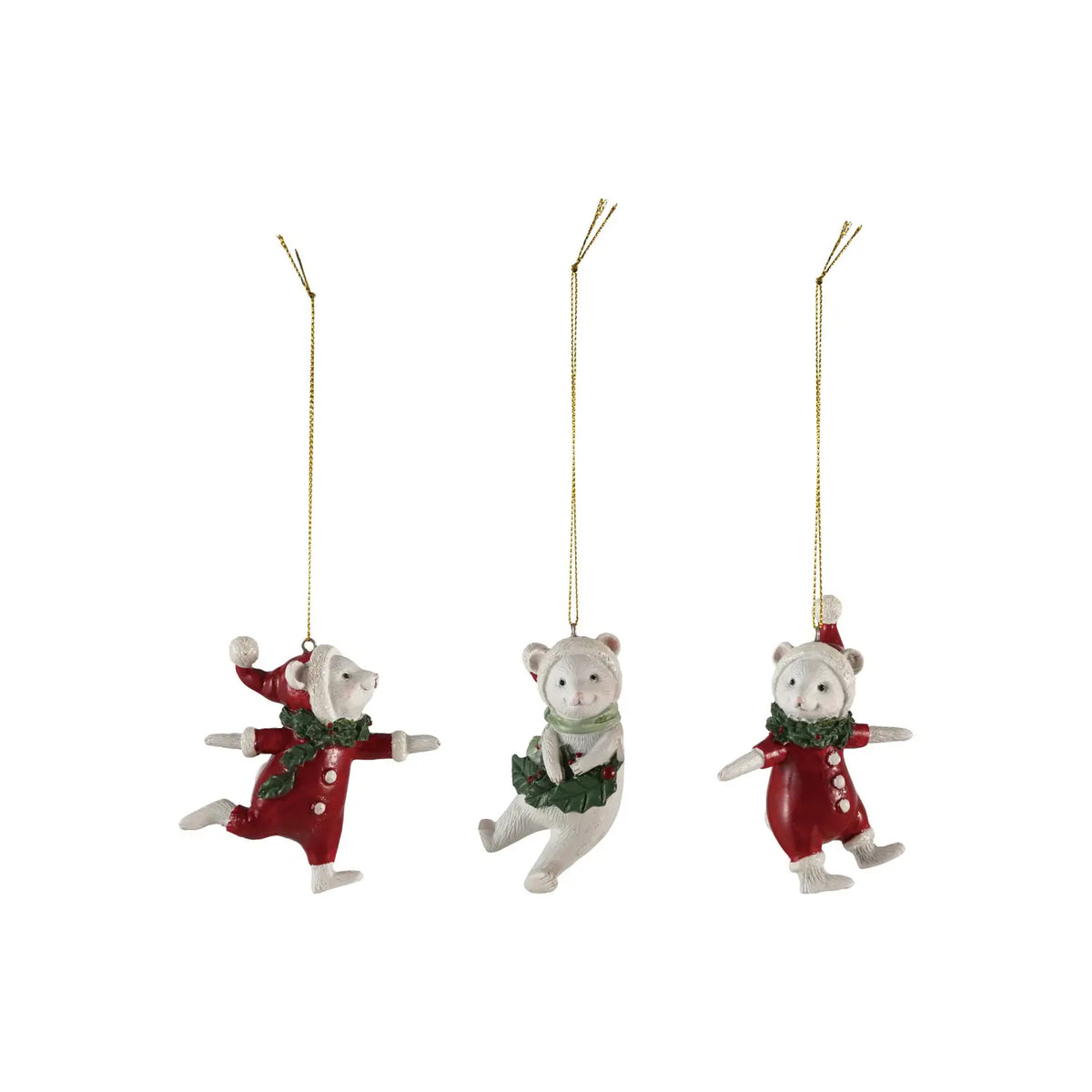 Merry Mouse Resin Ornament Set
