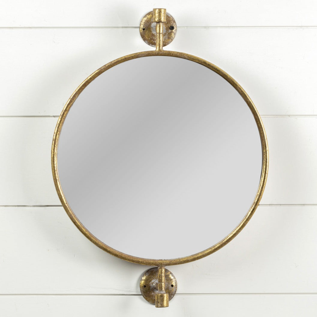 16" Round Gold Wall Mirror