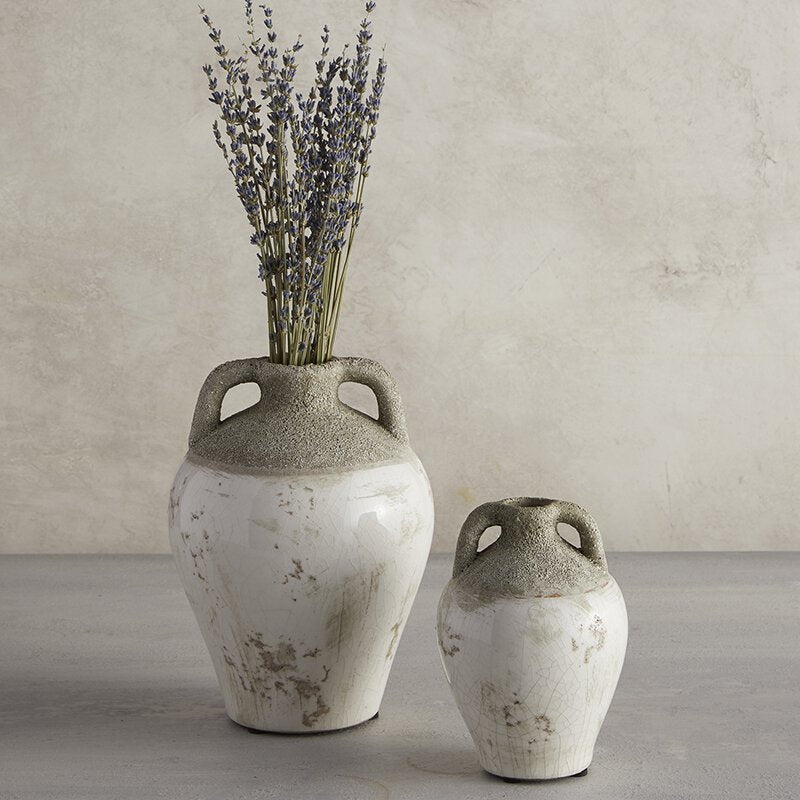 Aged White Ceramic Vase