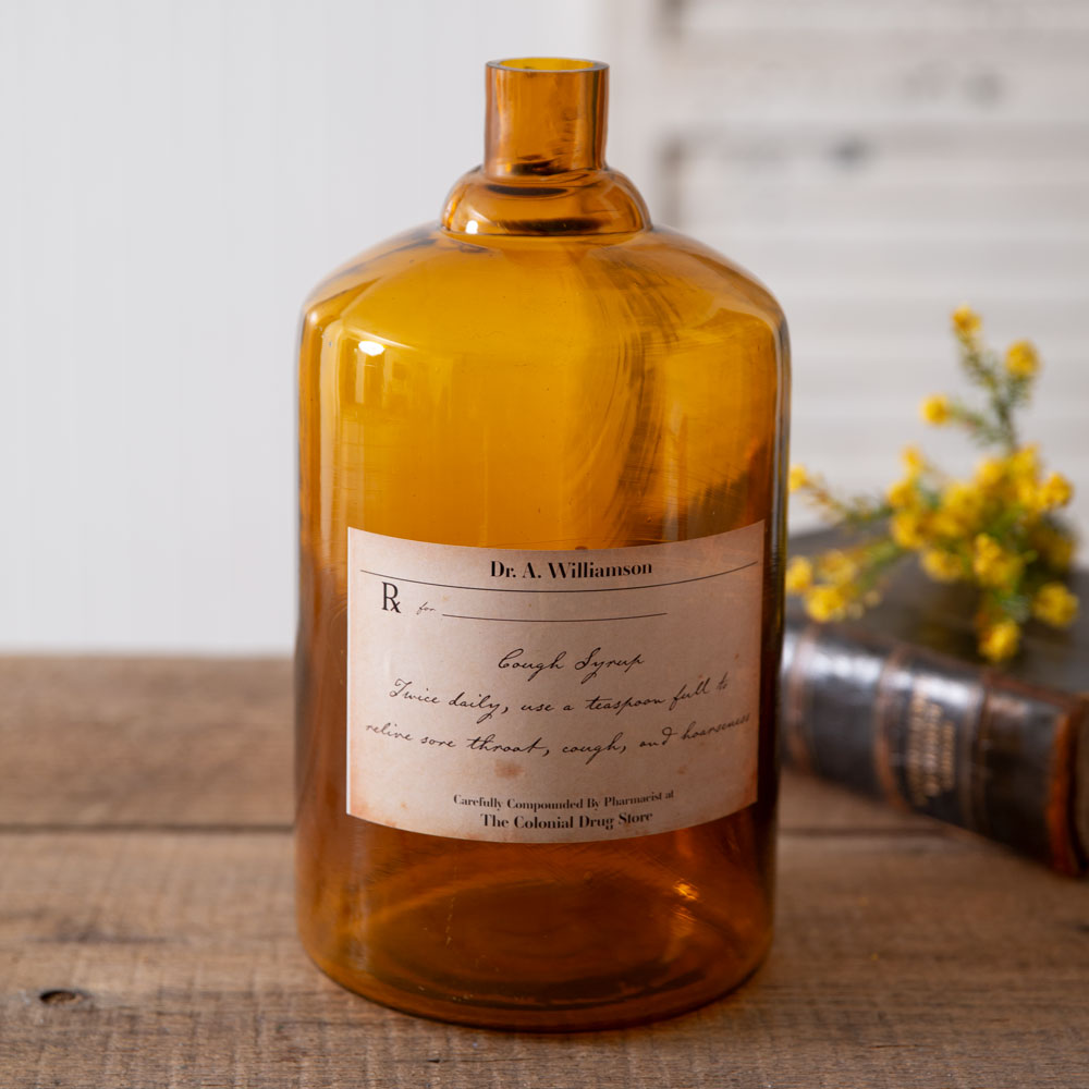 Amber Cough Syrup Apothecary Style Bottle Vase