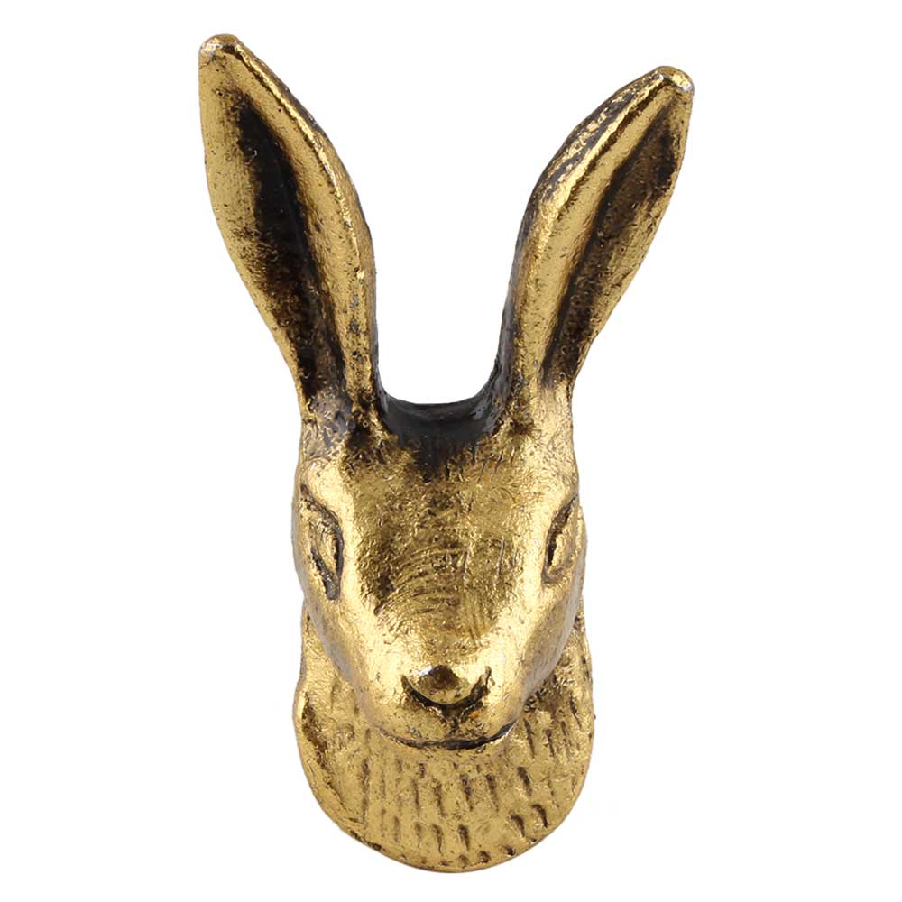Antiqued Brass Rabbit Knob