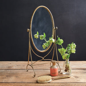 Antiqued Gold Tabletop Mirror