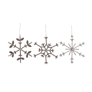 Beaded Snowflake and Jewel Ornament