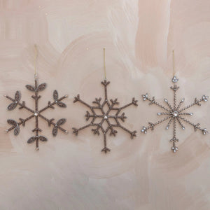 Beaded Snowflake and Jewel Ornament