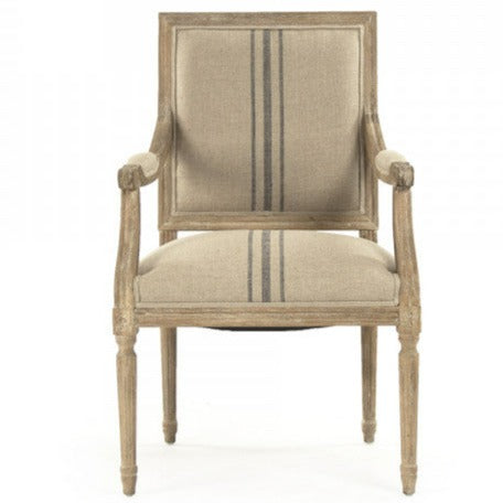 Blue Stripe Louis Arm Chair