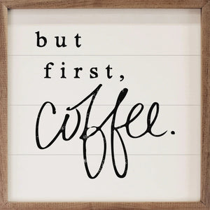 But First, Coffee Wood Framed Print