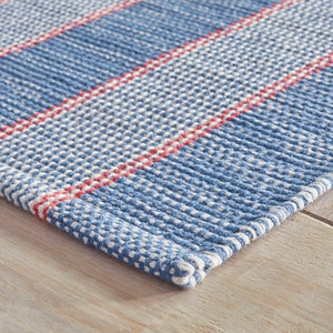 Camden Stripe Denim Handwoven Cotton Rug