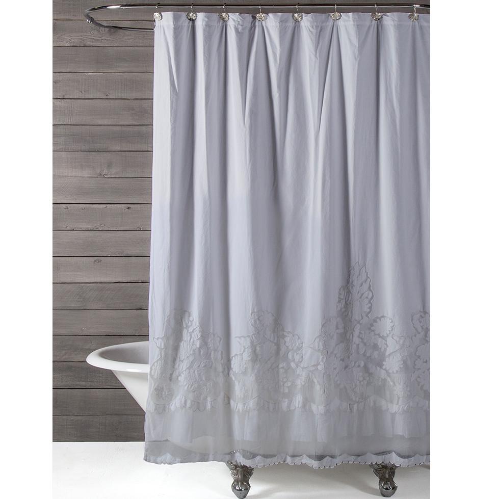 Caprice Lace Shower Curtain by Pom at Home