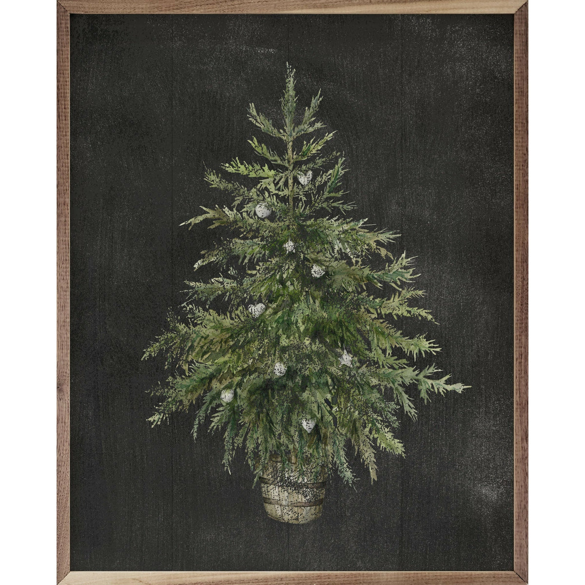 Christmas Tree Black Wood Framed Print | A Cottage in the City