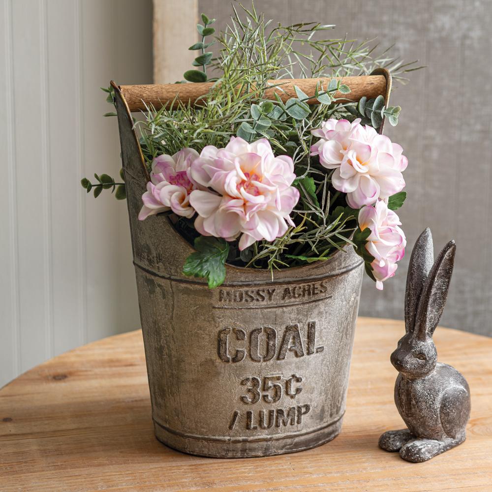 Coal Bucket With Wood Handle