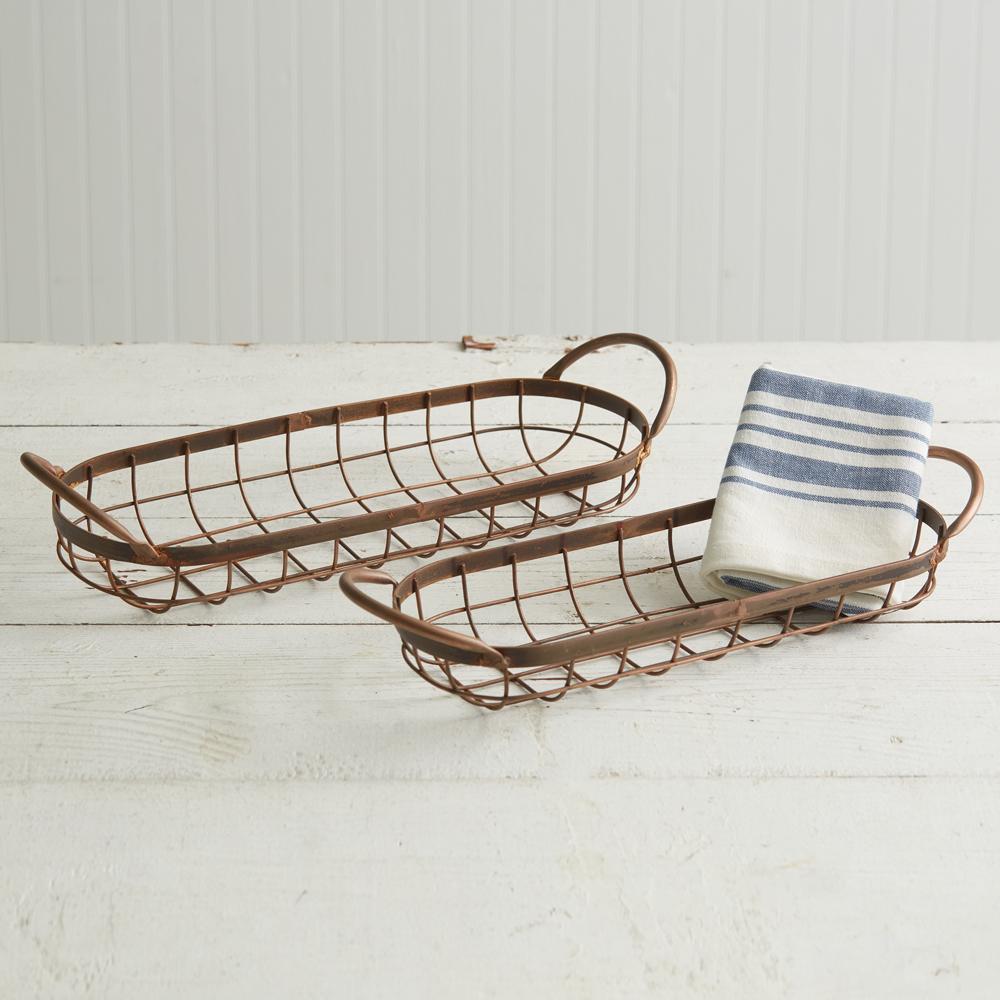 Copper Finish Bread Basket Set