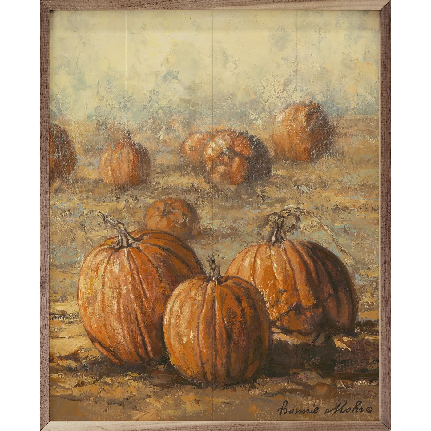 Country Pumpkins Wood Framed Print