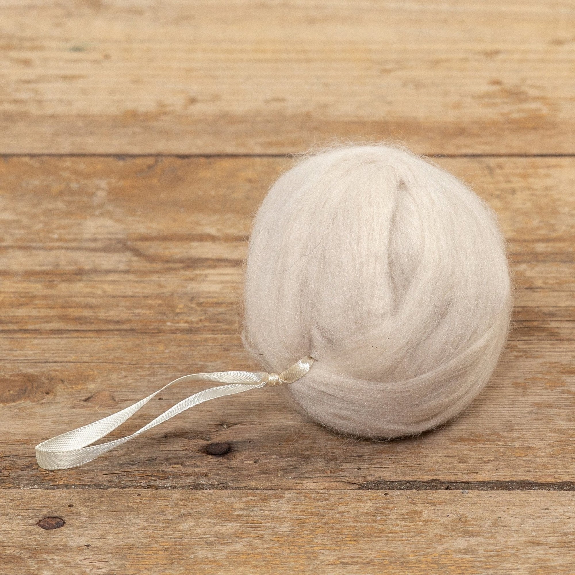 Cream Homespun Yarn Ball Ornament