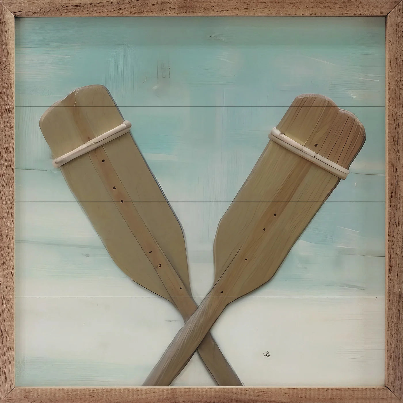 Crossed Oars Wood Framed Print
