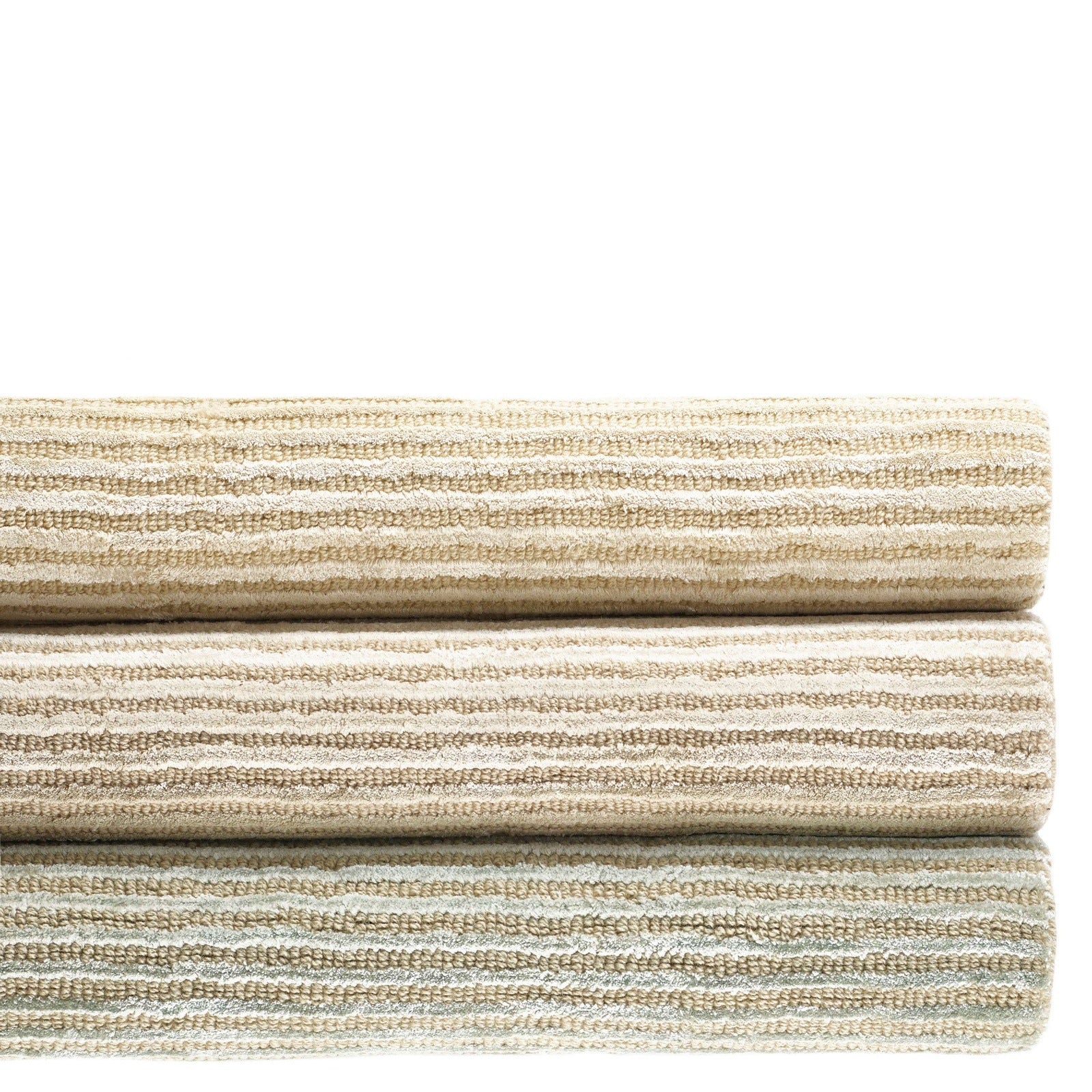 Dash & Albert Cut Stripe Ivory Hand Knotted Viscose/Wool Rug