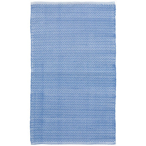 Dash & Albert Herringbone French Blue/White Indoor/Outdoor Rug