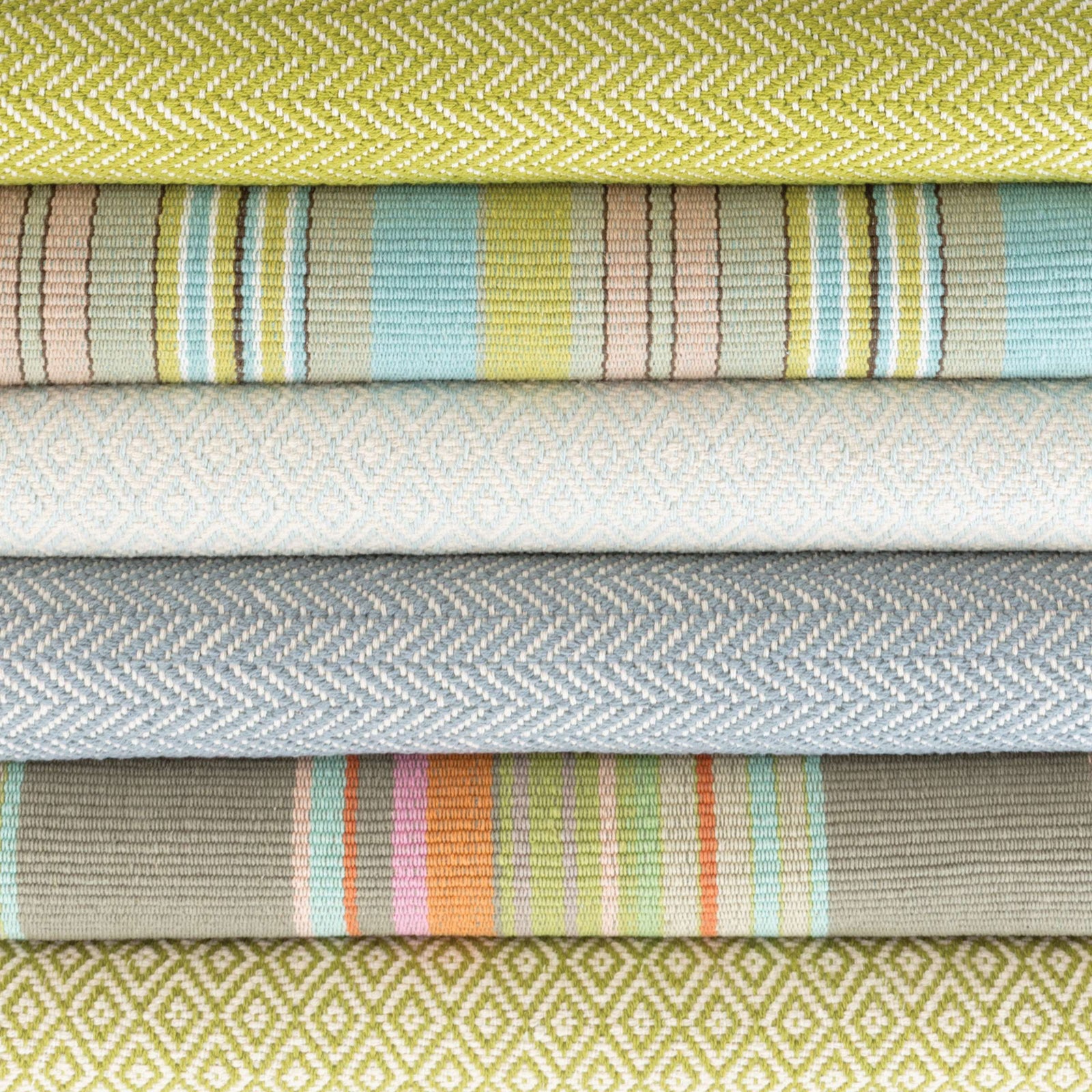 Dash & Albert Herringbone Swedish Blue Woven Cotton Rug A Cottage in