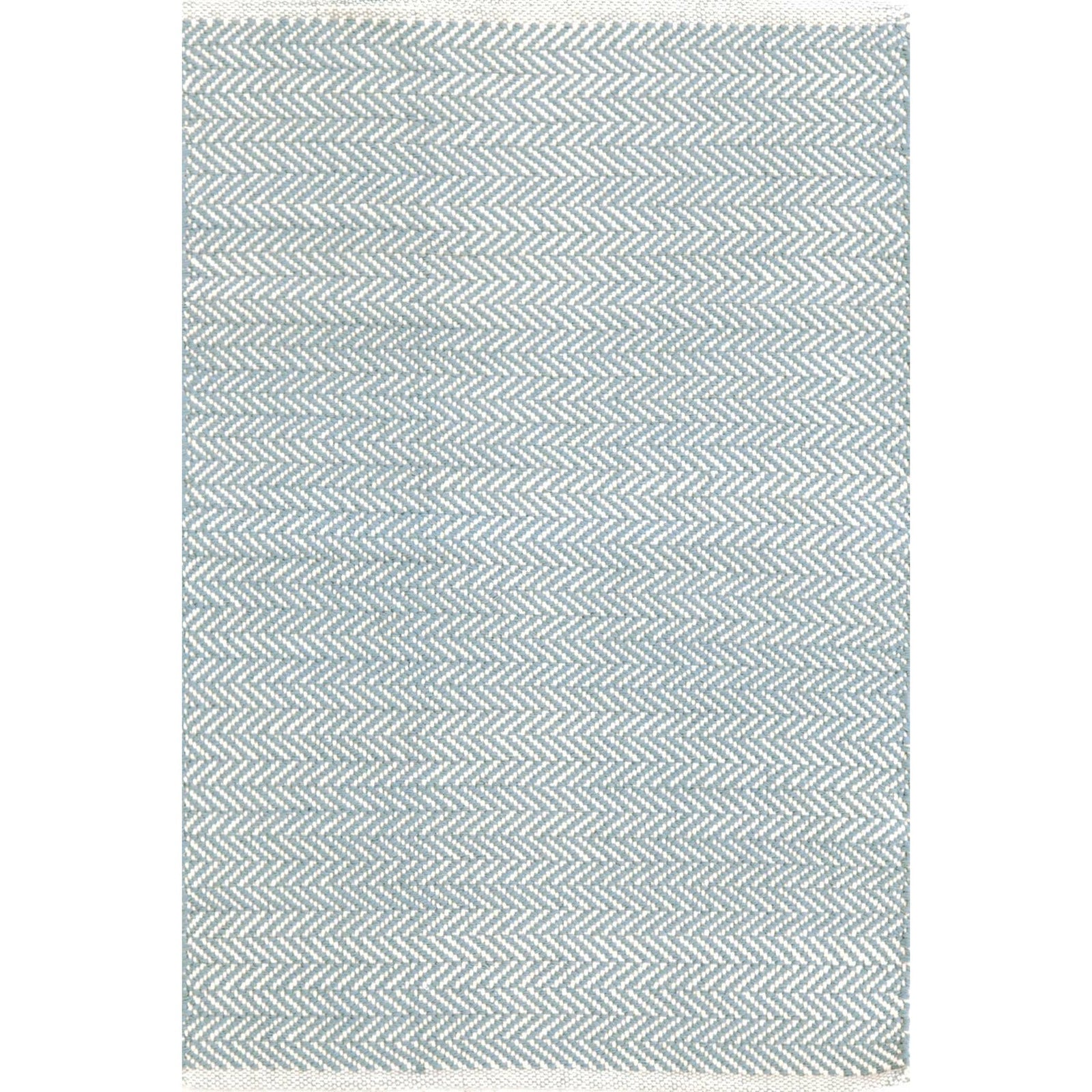 Dash & Albert Herringbone Swedish Blue Woven Cotton Rug
