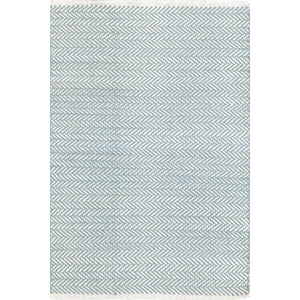 Dash & Albert Herringbone Swedish Blue Woven Cotton Rug