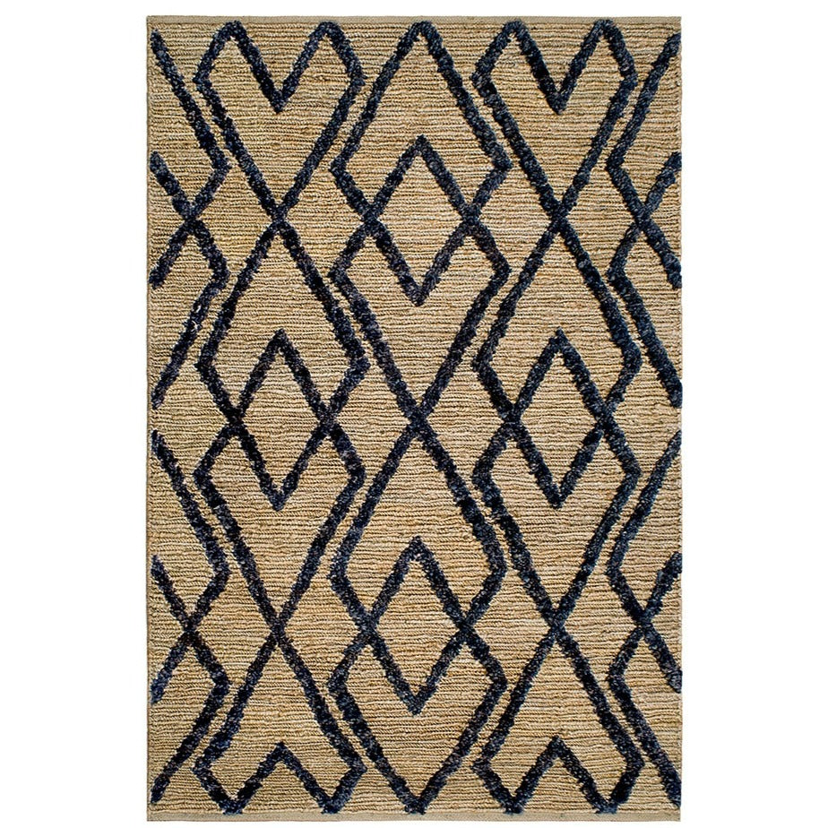 Dash & Albert Marco Navy Jute Soumak Woven Rug A Cottage in the City