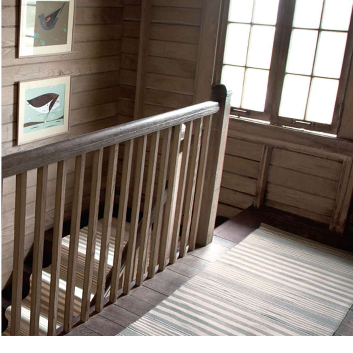 Dash & Albert Rugby Stripe Light Blue Indoor/Outdoor Rug A Cottage in