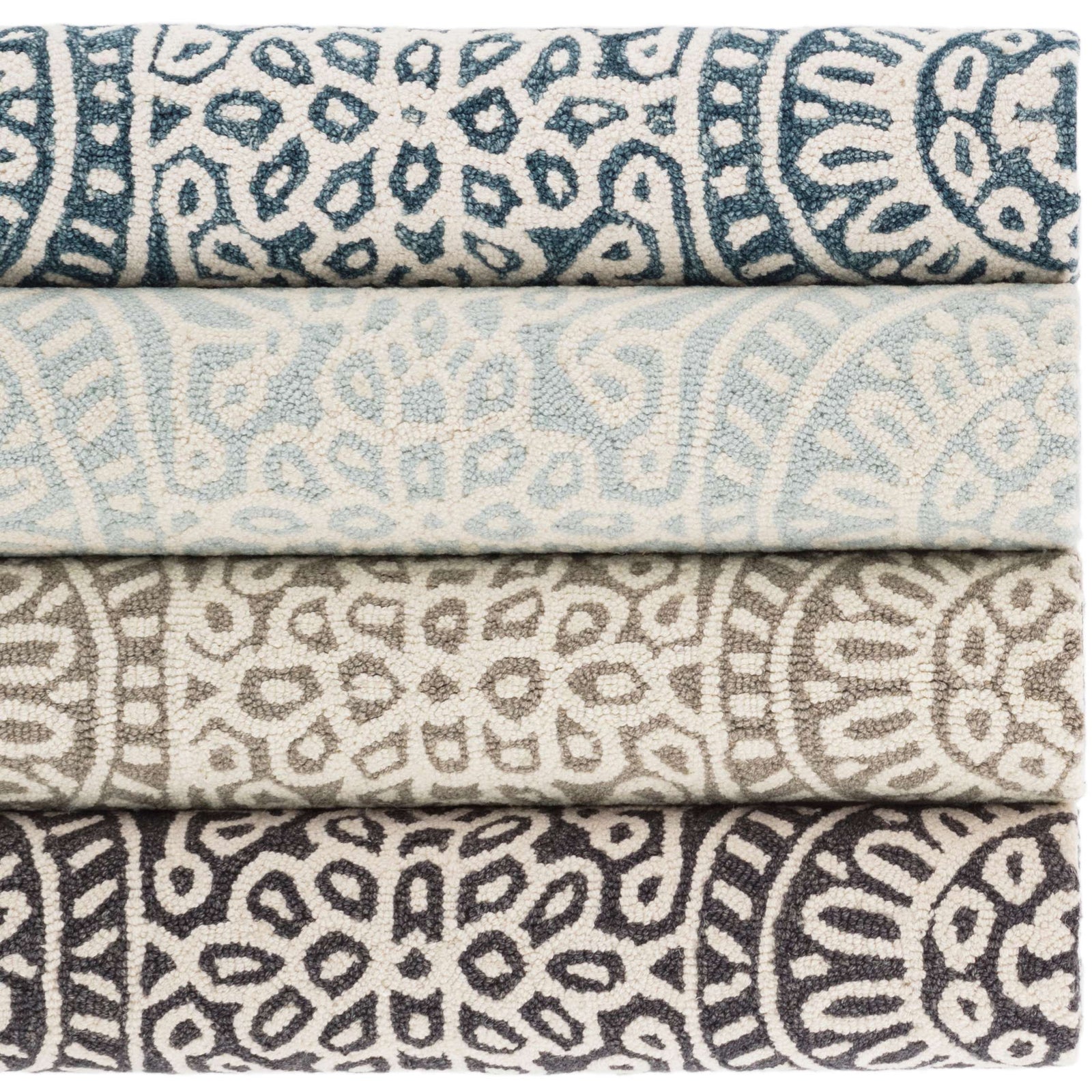 Dash & Albert Temple Ink Micro Hooked Wool Rug A Cottage in the City