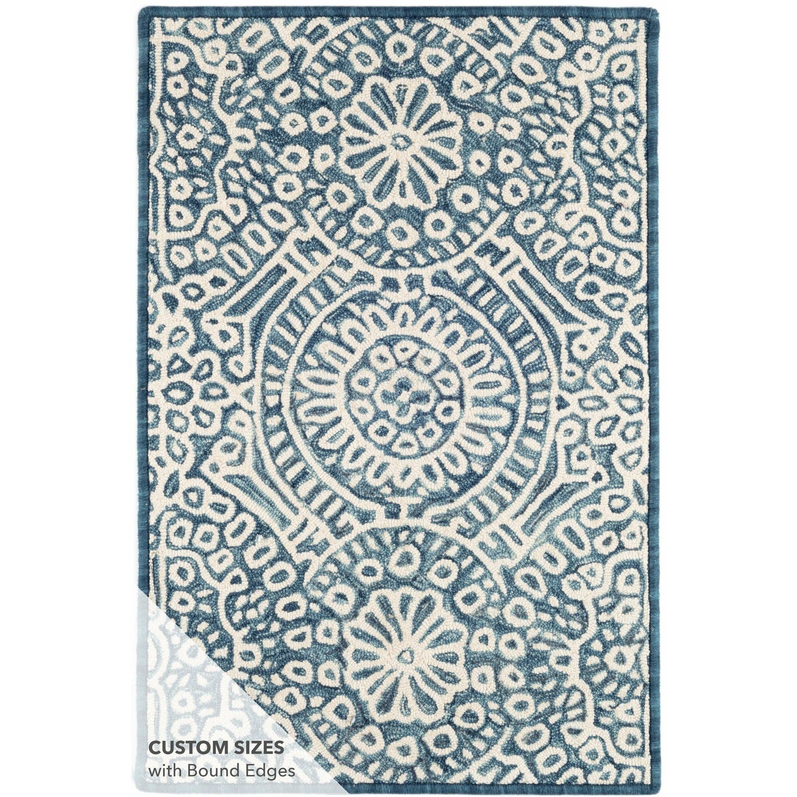 Dash & Albert Temple Ink Micro Hooked Wool Rug A Cottage in the City