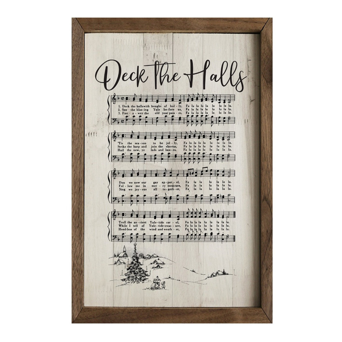 Deck The Halls Sheet Music Wood Framed Print