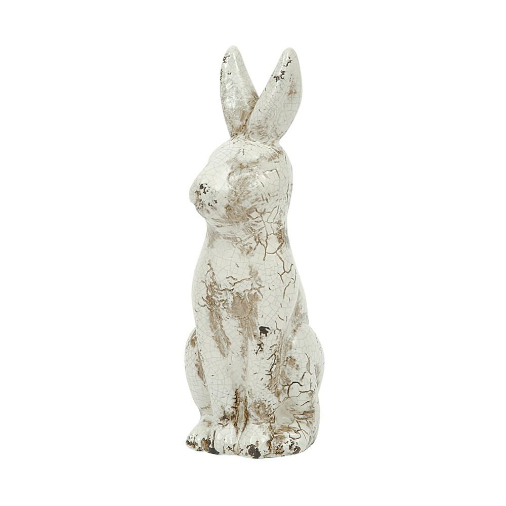 Distressed Cream Ceramic Rabbit