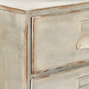 Distressed Wash Numbered Metal Cabinet