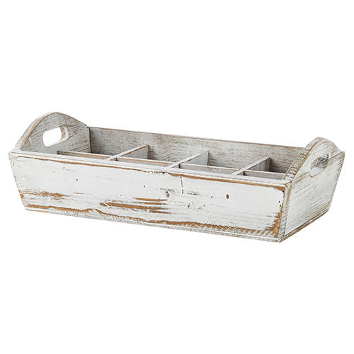 Divided Distressed White Tray