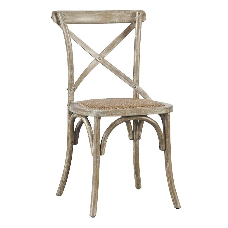 Driftwood Cross Back Wood Chair