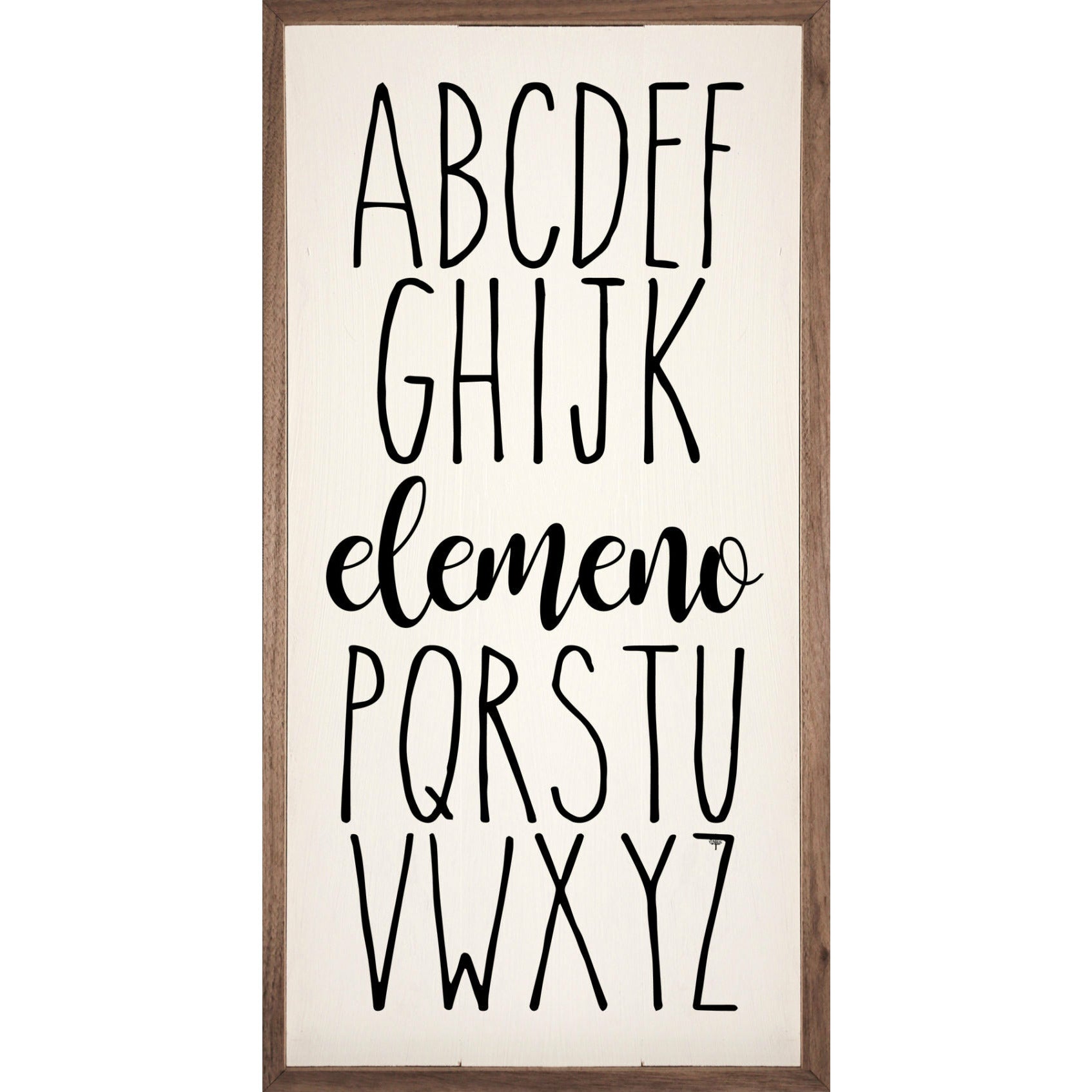 Elemeno Alphabet Wood Framed Print