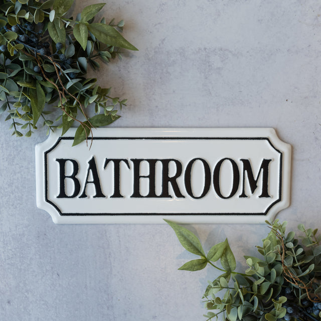 Enamel Metal Bathroom Sign