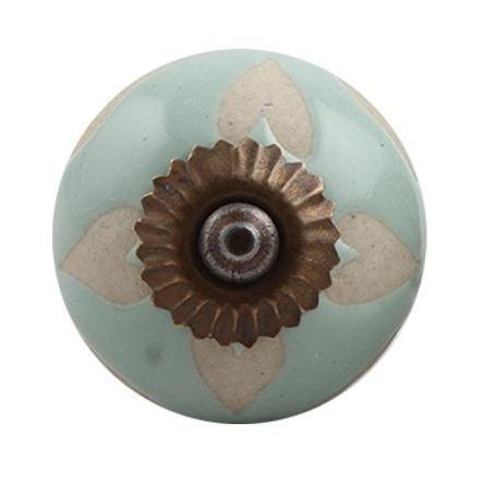 Etched Hearts Sage Green Knob