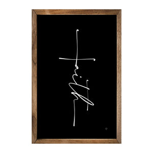 Faith Cross Wood Framed Print