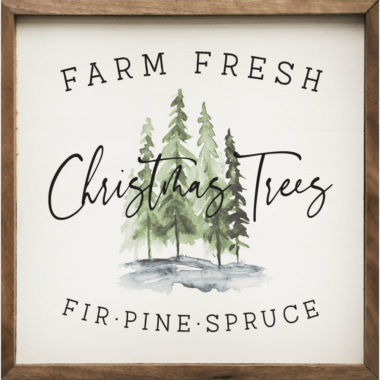 Farm Fresh Christmas Trees Wood Framed Print