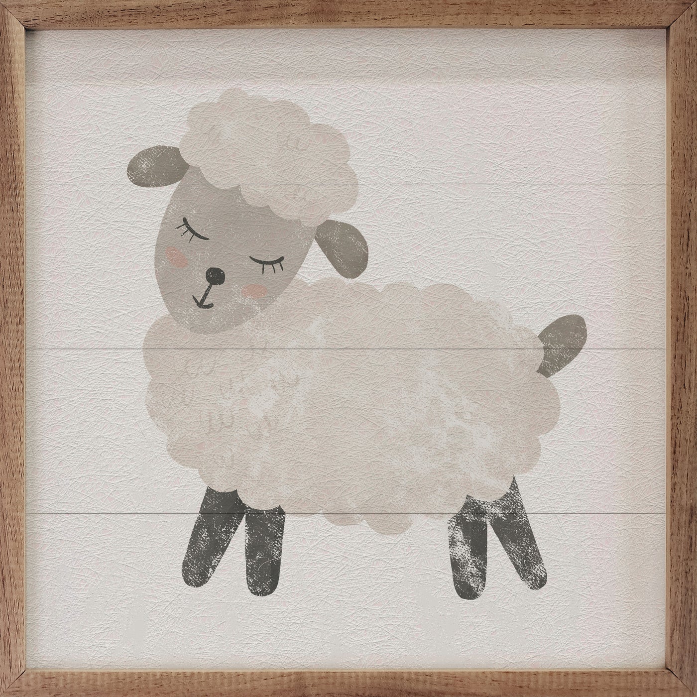 Farmland Sheep White Wood Framed Print