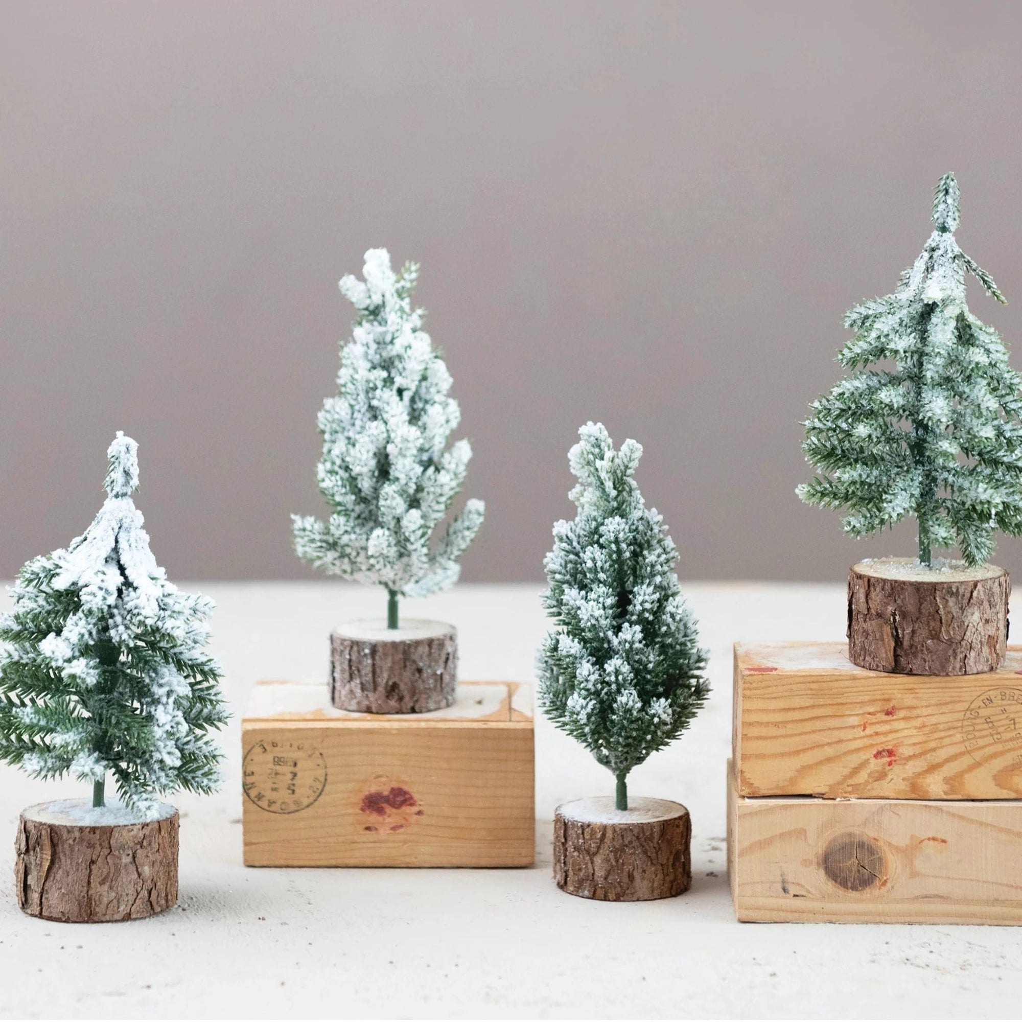 Faux Pine Tree With Wood Base
