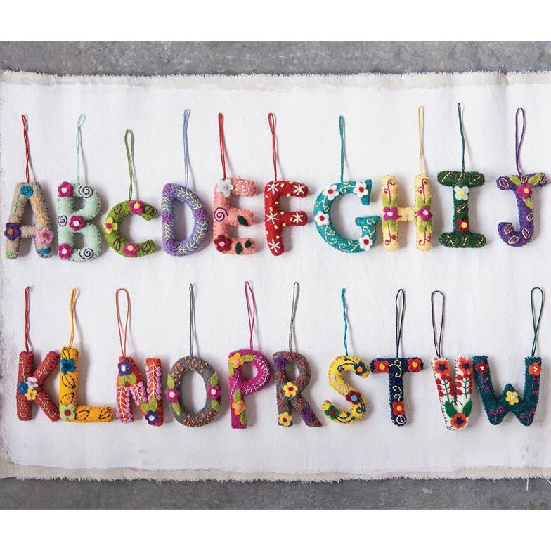 Felt Embroidered Alphabet Ornament A Cottage in the City