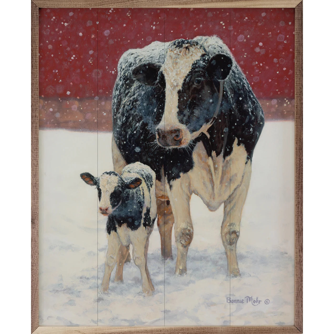 First Christmas By Bonnie Mohr Wood Framed Print